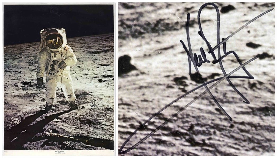 Exceptionally Rare Neil Armstrong Signed Poster, Measuring 20.25'' x 27.75'' -- With Steve Zarelli COA